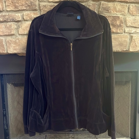 Westbound Woman black zippered jacket with front pockets. Size 16 - Picture 1 of 8